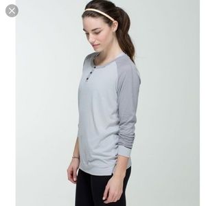 Lululemon Runnamuck Henley Heathered Top